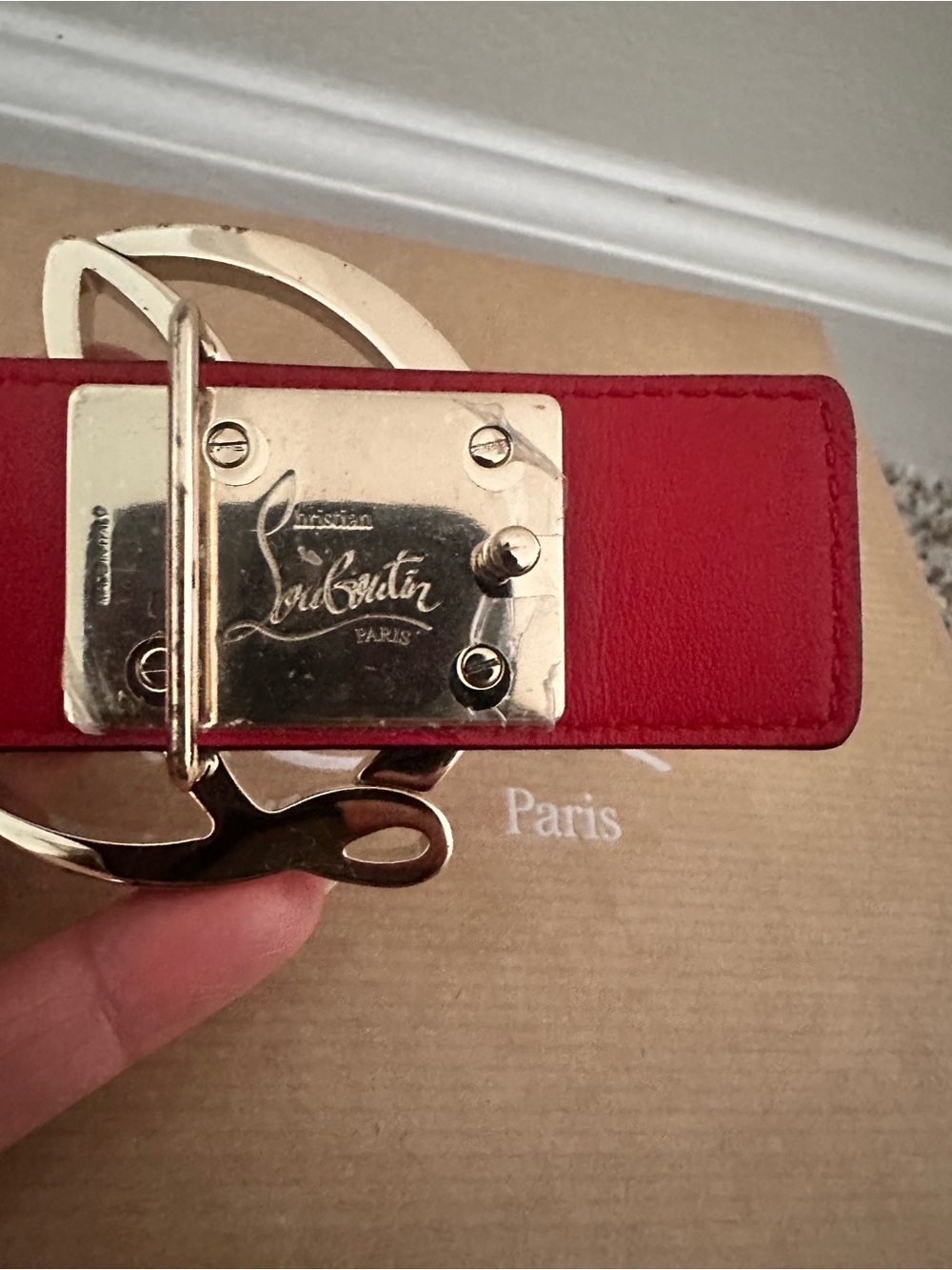 Christian Louboutin Red Patent Leather Belt - Picture 5 of 9